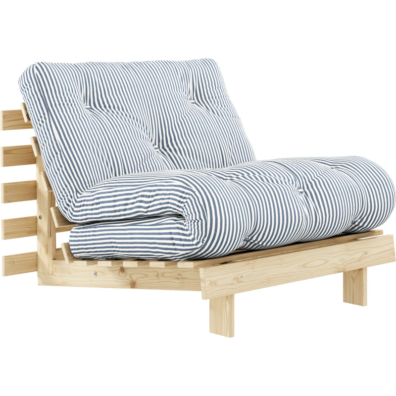 Roots 90 Loungesessel, Kiefernholz / Beach Blue