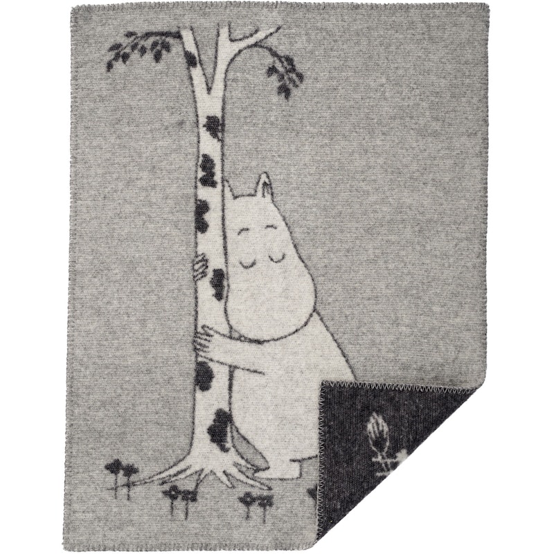 Mumin tree hug Plaid 65x90 cm, Grau