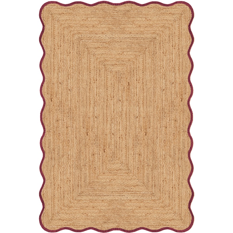 Scallop Juteteppich 180x270 cm, Burgunderrot