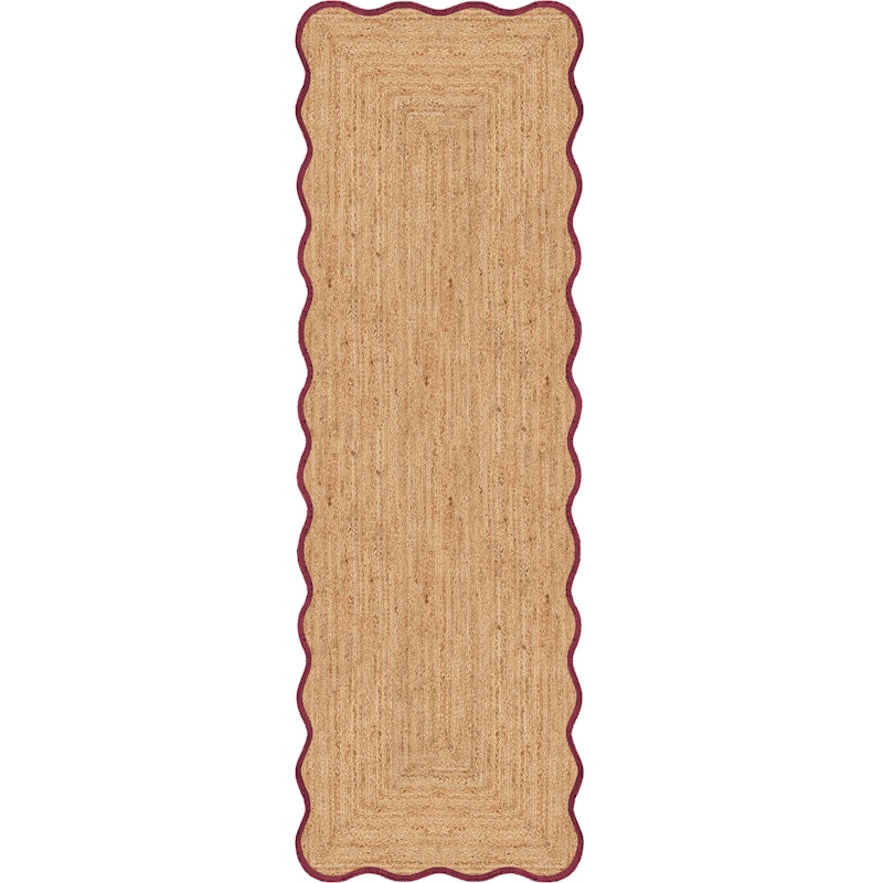 Scallop Juteteppich 75x200 cm, Burgunderrot