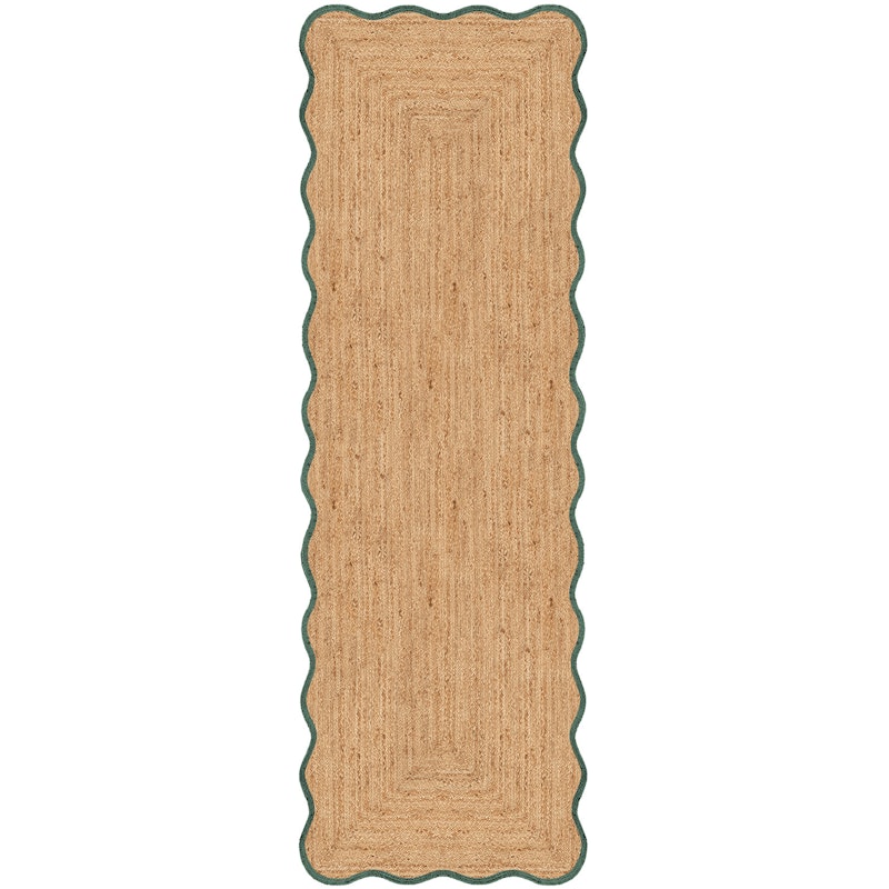 Scallop Juteteppich 75x200 cm, Dunkelgrün
