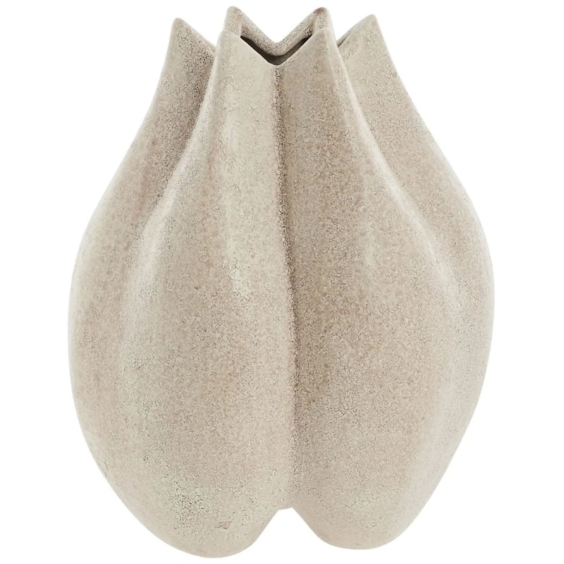 Valona Vase Steingut 30 cm, Leinen