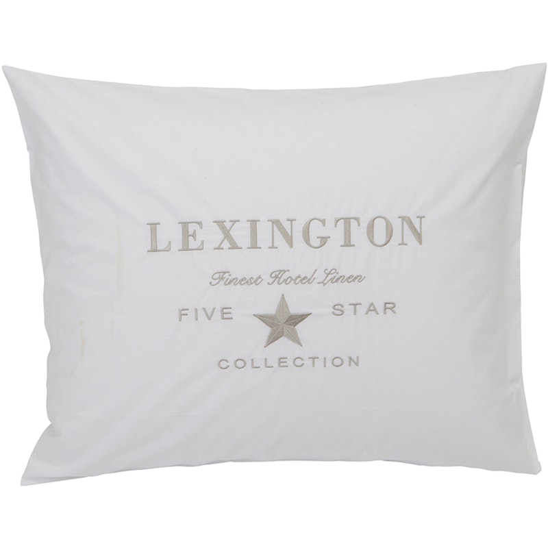 Hotel Embroidery Kopfkissenbezug 50x60 cm, Weiß/Beige