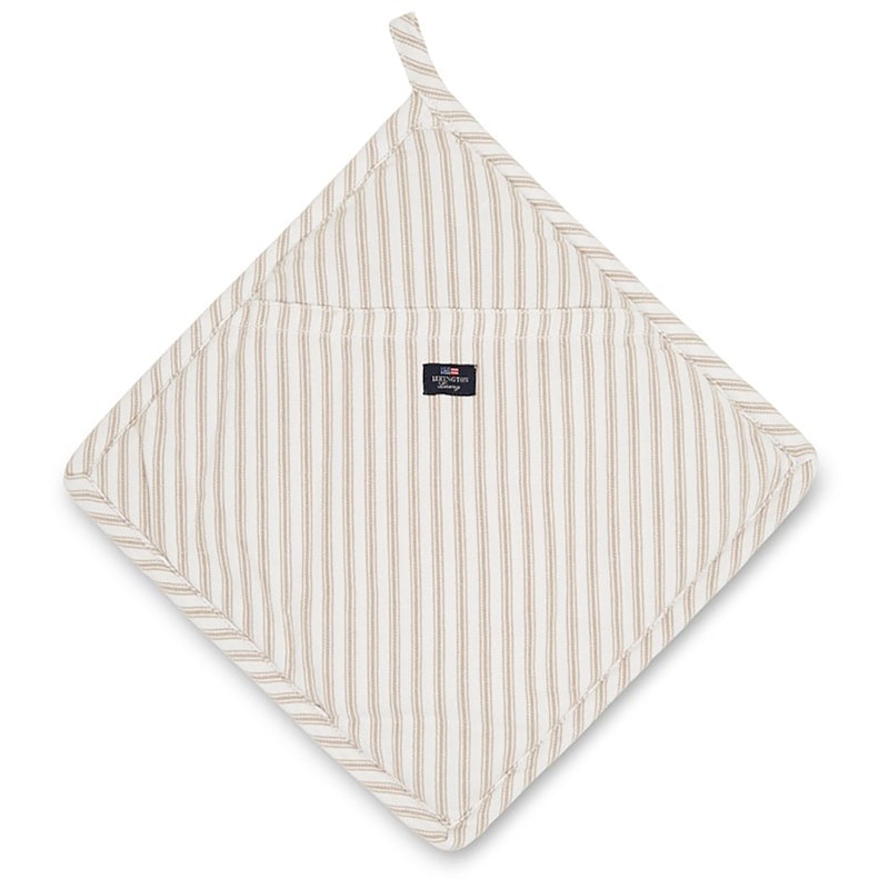 Icons Herringbone Striped Topflappen, Beige