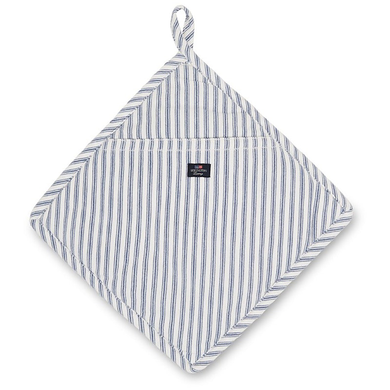 Icons Herringbone Striped Topflappen, Blau