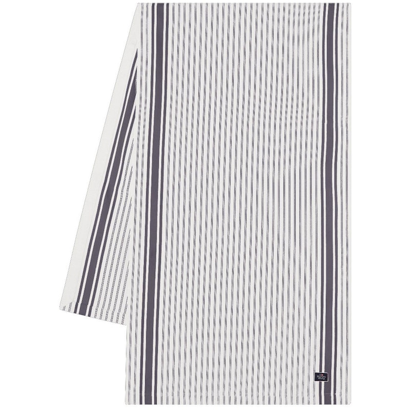 Icons Striped Organic Cotton Oxford Tischläufer 50x250 cm, Weiß / Dress Blue