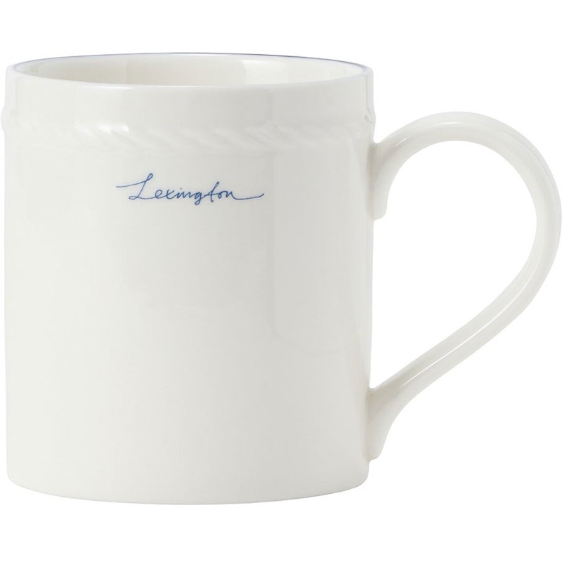 Lexington Porcelain Tasse 8 cm, Weiß / Dunkelblau