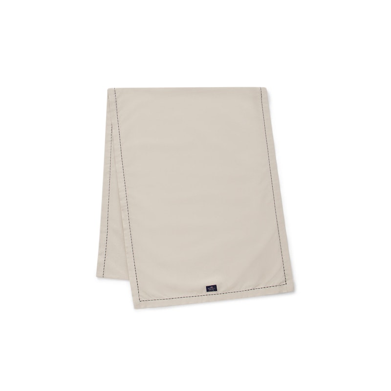 Organic Cotton Oxford Tischläufer mit Groben Stichen 250x50 cm, Beige