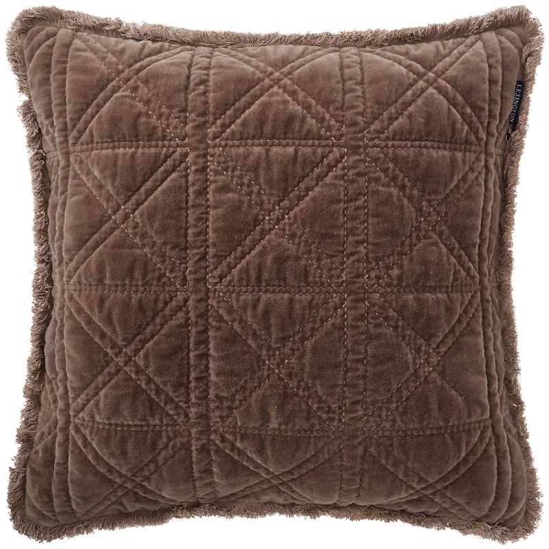 Rattan Quilted Organic Cotton Velvet Kissenbezug 50x50 cm, Braun