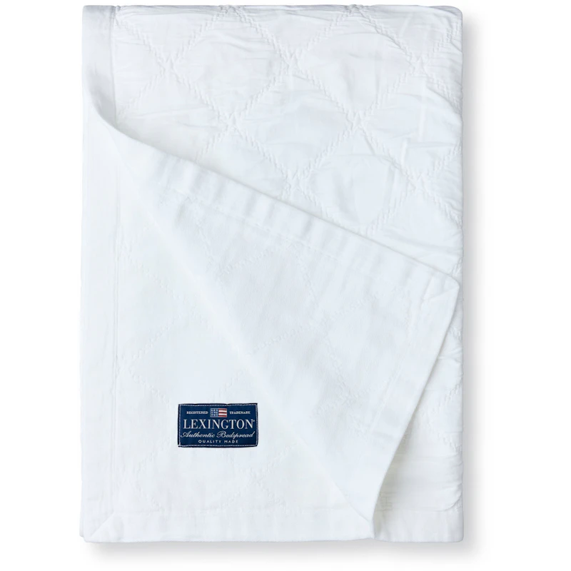 Signature Star Organic Cotton Quilted Tagesdecke 160x240 cm, Weiß