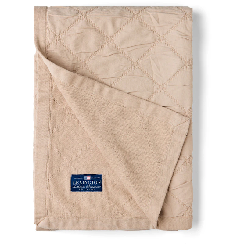 Signature Star Organic Cotton Quilted Tagesdecke 160x240 cm, Beige