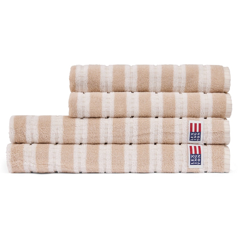 Striped Handtuch 50x70 cm, Beige