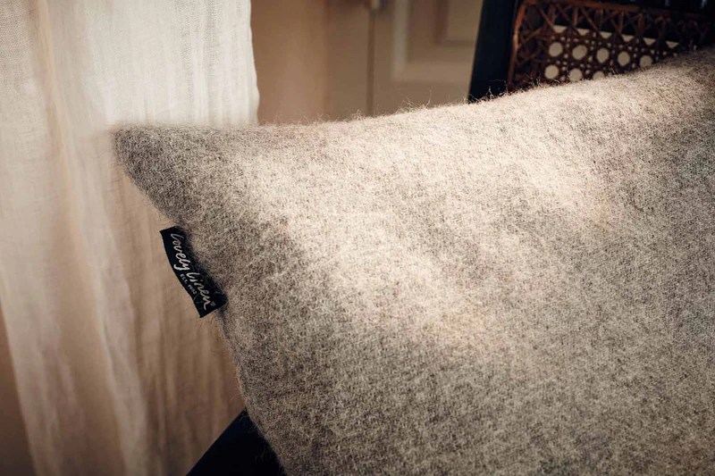 Lovely Kissenbezug Wolle 50x50 cm, Natural Beige