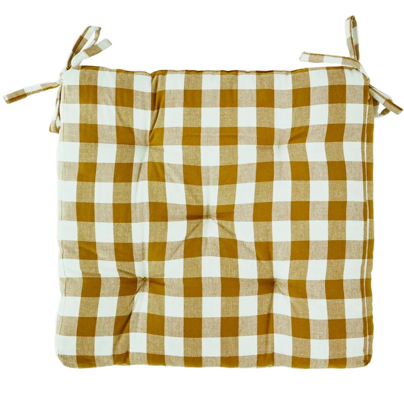 Checked woven cotton chair pad Sitzkissen 45x45 cm