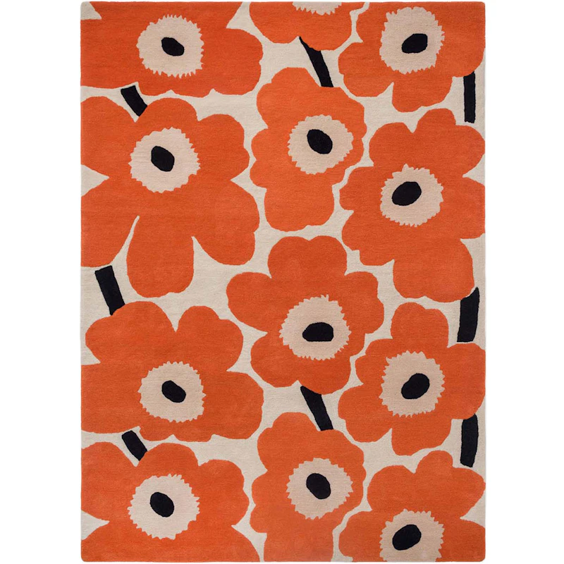 Marimekko Unikko Teppich 200x280 cm, Orange Rot