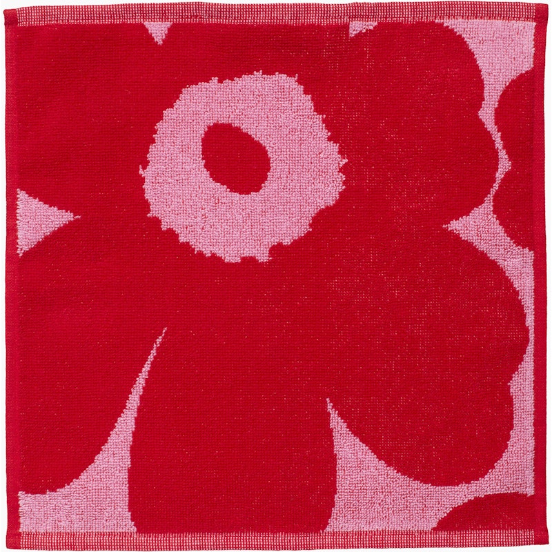 Unikko Handtuch 30x30 cm, Rosa / Rot