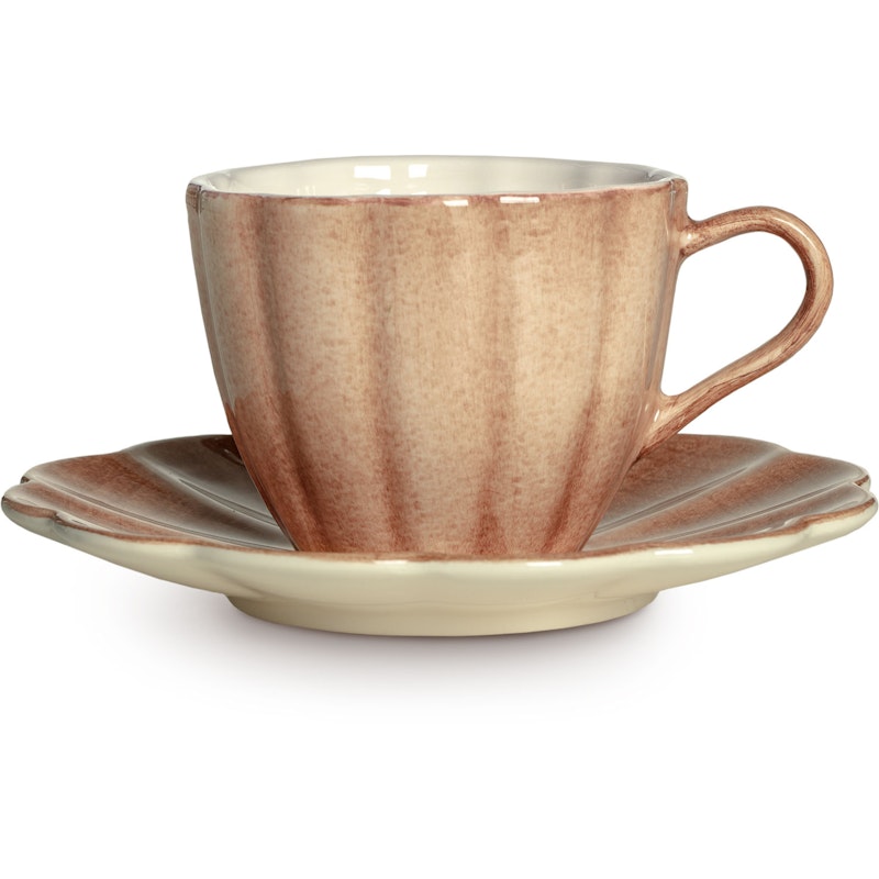 Oyster Tasse mit Unterteller 25 cl, Cinnamon