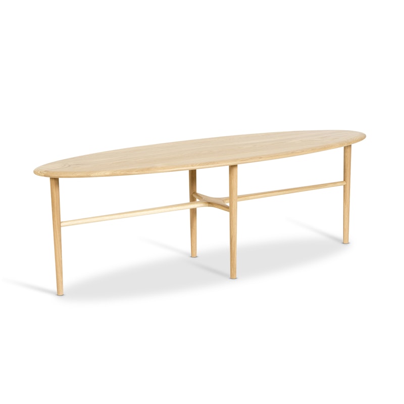 Crest Oval Couchtisch 150x50 cm, Helle Eiche