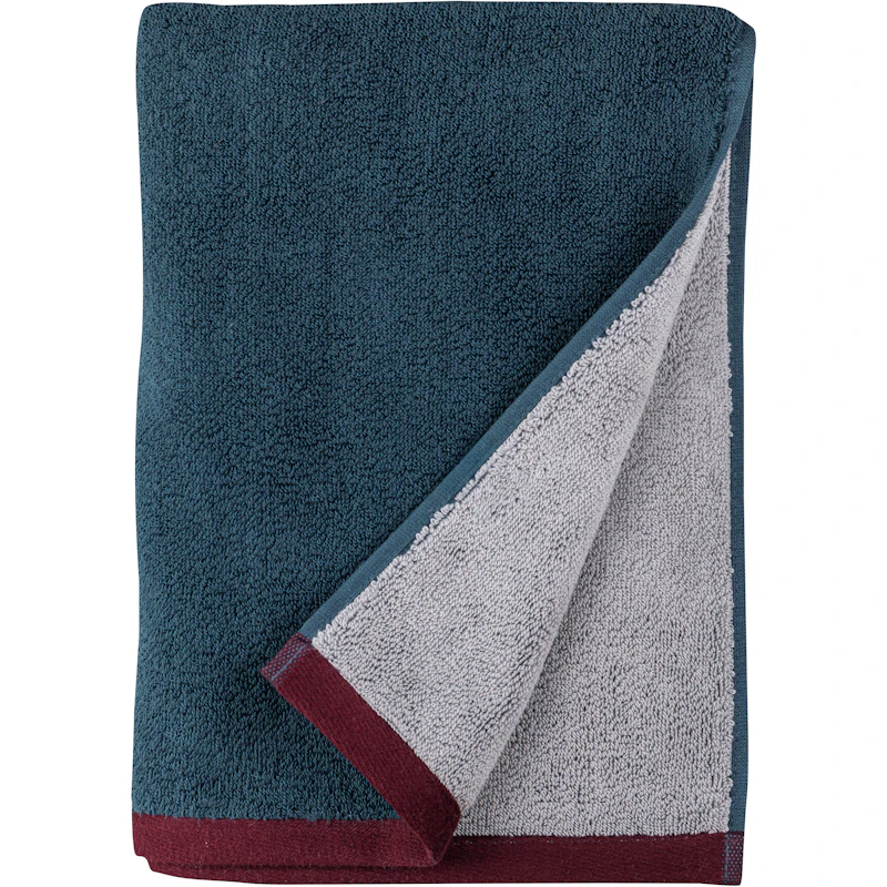 Soft Handtuch 50x90 cm, Hellgrau / Midnight Blue