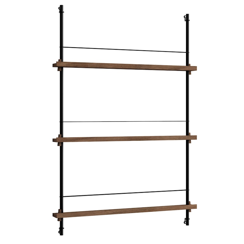 Magazine Regal 85x123 cm, Geräucherte Eiche/Schwarz