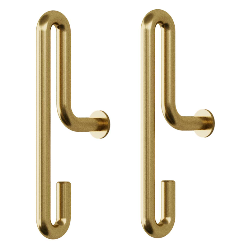 Wandhaken Klein 2-er Set, Matte Gold