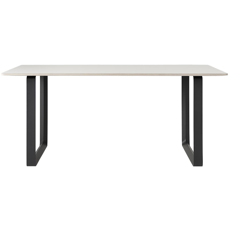 70/70 Tisch 85x170 cm, Laminat Weiß / Schwarz