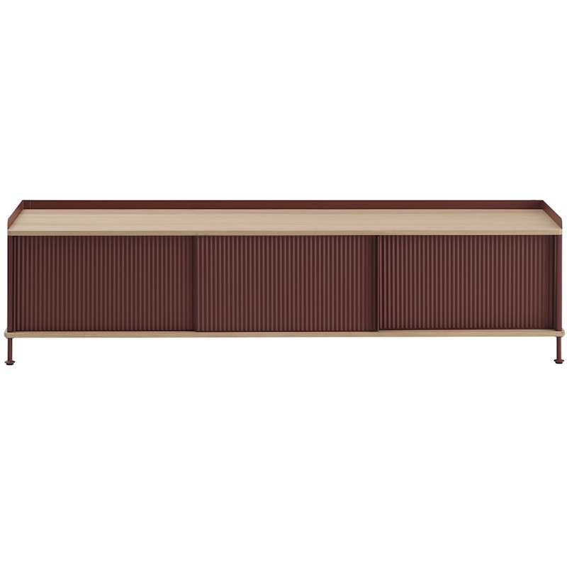 Enfold Sideboard 45x186 cm, Geölte Eiche / Deep Red