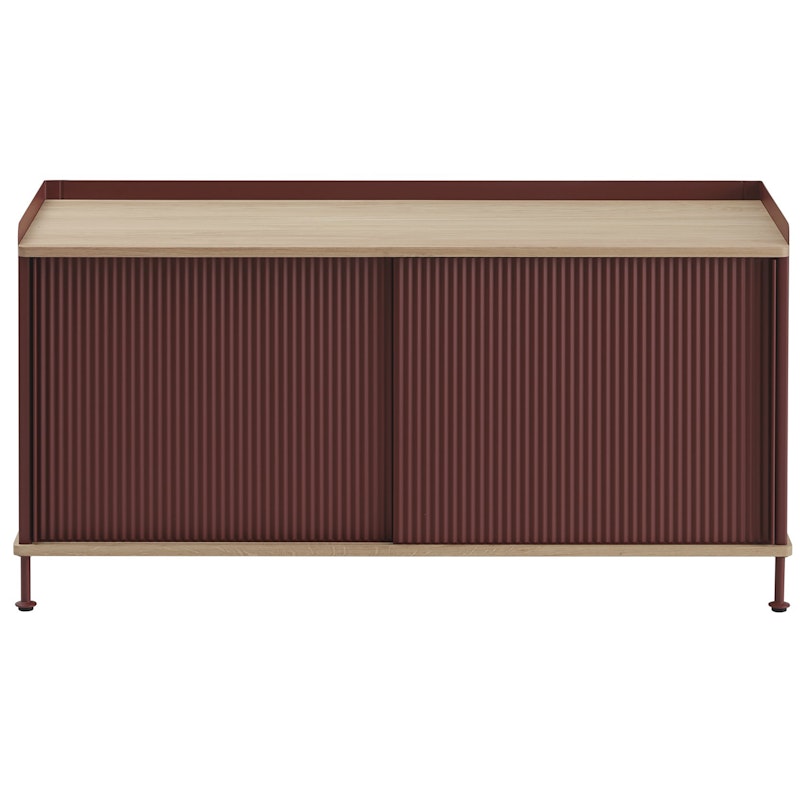 Enfold Sideboard 45x124 cm, Geölte Eiche / Deep Red