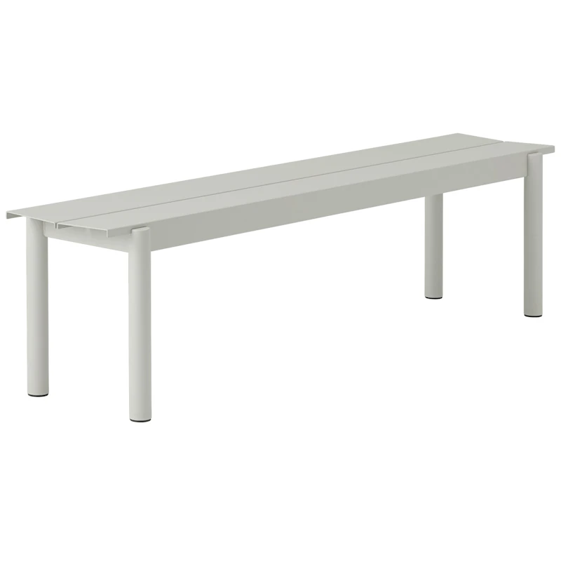 Linear Bank Stahl 170 cm, Grau