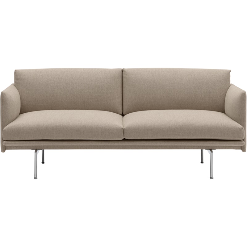 Outline Sofa 2-Sitzer, Ecriture 240 / Poliertes Aluminium