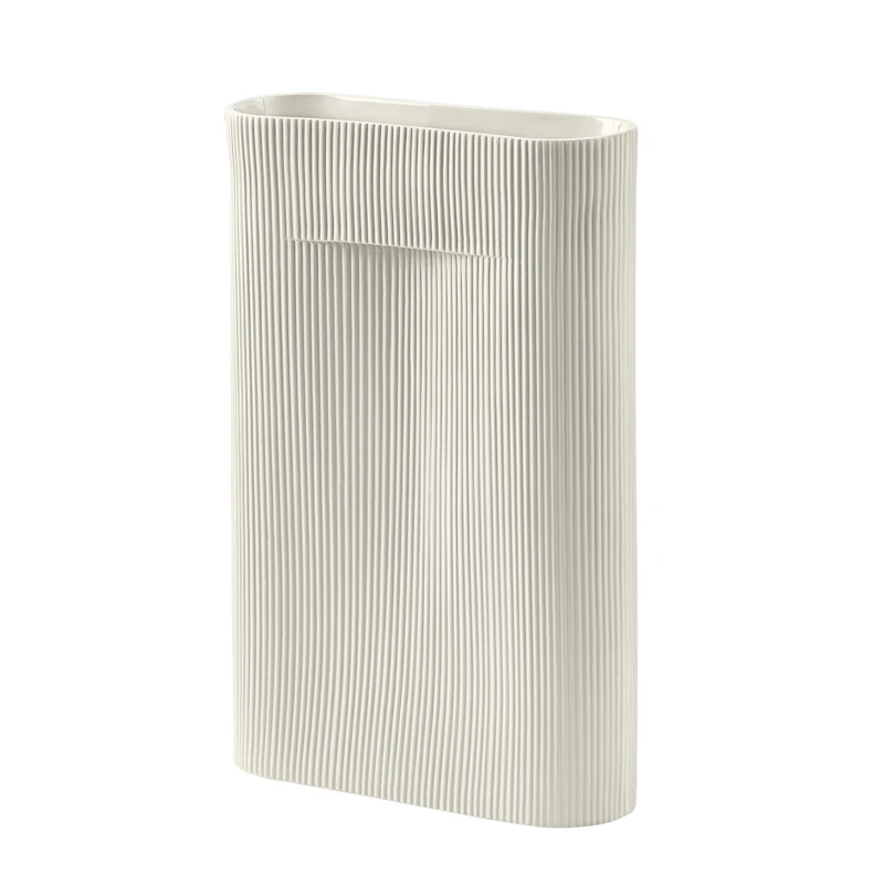 Ridge Vase 48 cm, Altweiß