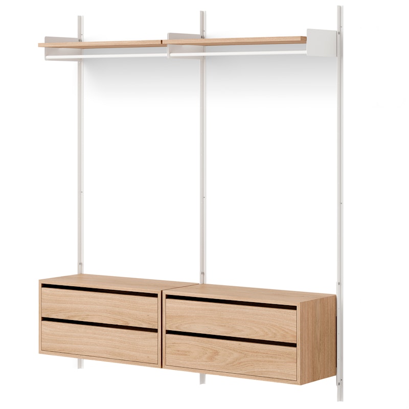 New Works Kleiderschrank-Regal 2 Schränkchen Mit Schubladen, Eiche