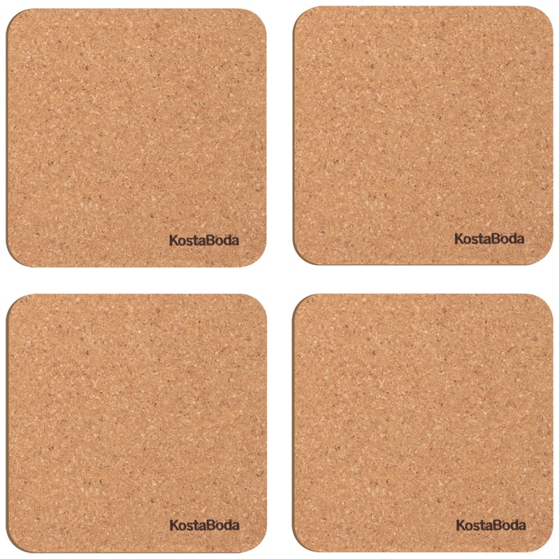 Viva Glasuntersetzer Kork 4-er Set, 10x10 cm