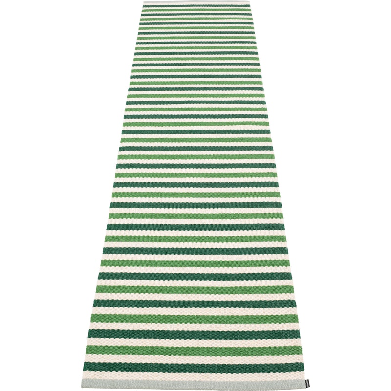 Teo Teppich Dunkelgrün / Grass Green / Vanilla, 70x300 cm