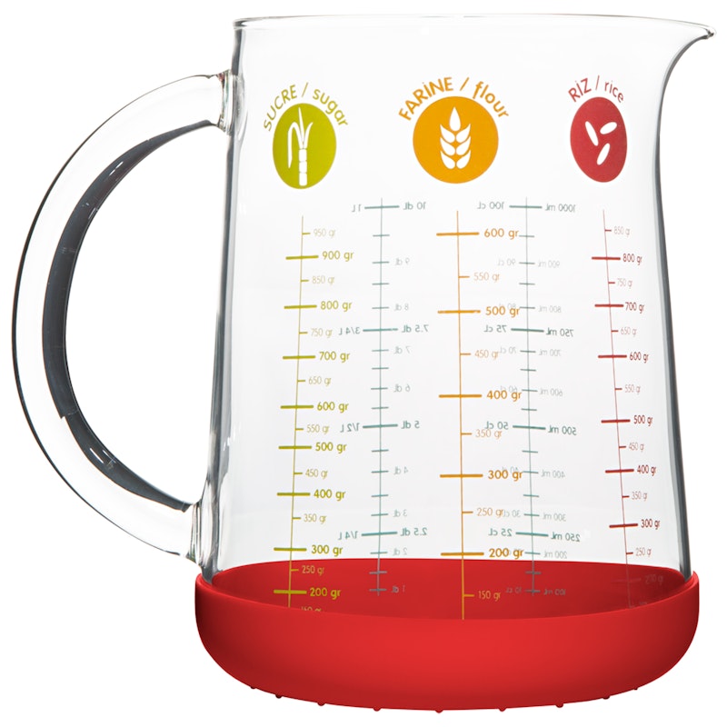 Messbecher Glas 1 L, Rot