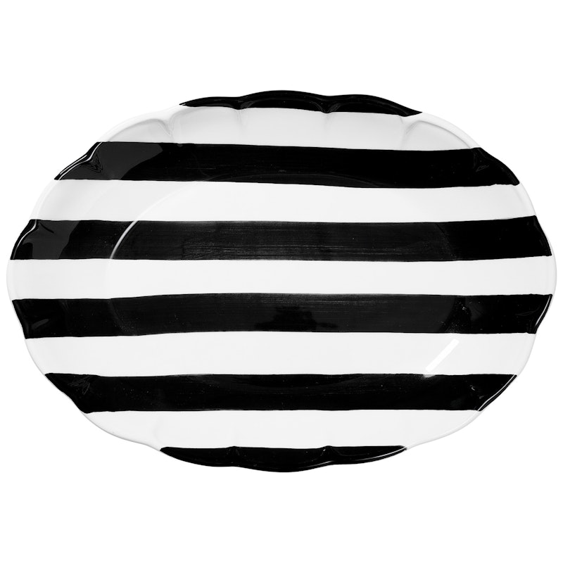 Stripe Servierteller 36 cm, Schwarz