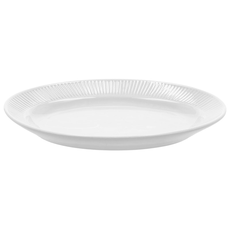 Plissé Servierplatte Weiß, 19x28 cm