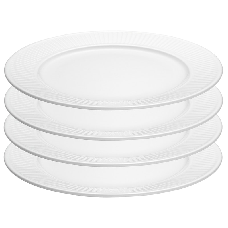 Plissé Teller 28 cm Weiß 4-er Set