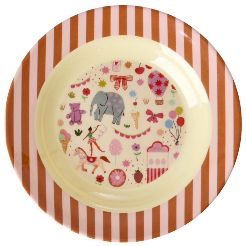 Melamine Bowl 20 cm, Pink Fun Fair