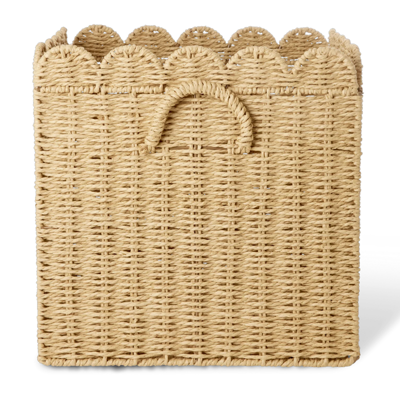 Paper Rope Korb Faltbar Mit Kanten Mit Bogenkante 33 cm, Natur