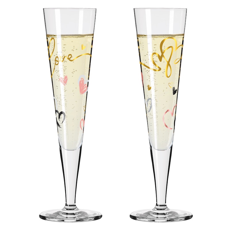 Goldnacht Champagnergläser 2-er Set, H23