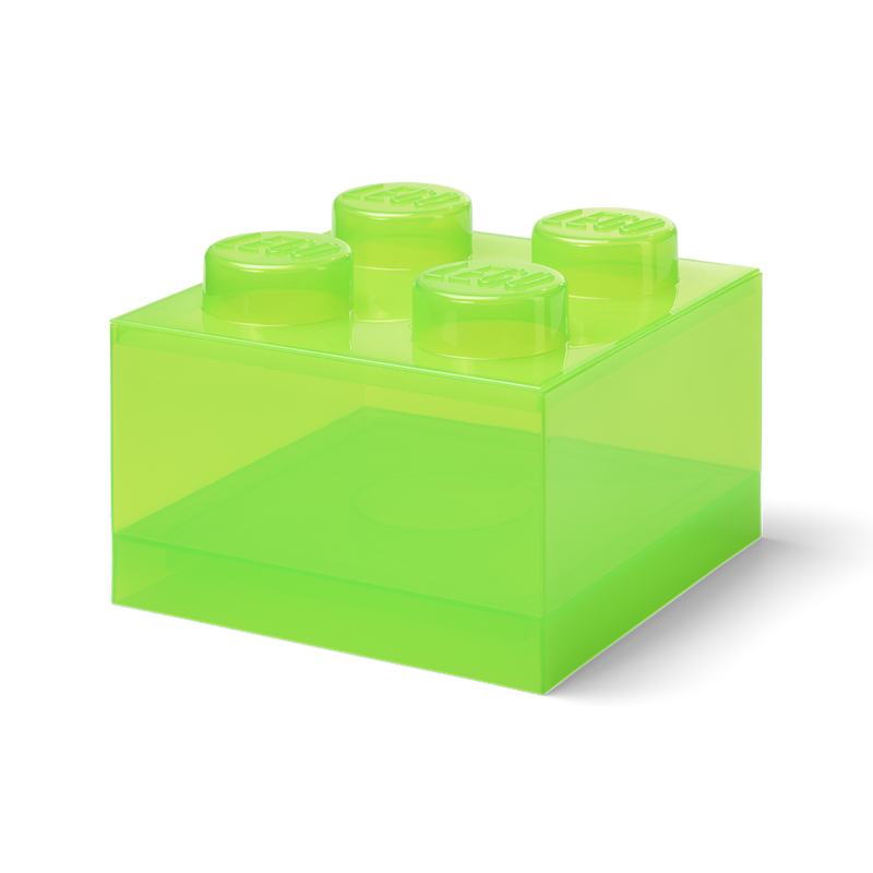 LEGO® Brick Aufbewahrungsbox Translucent 4 Knöpfe, Light Green