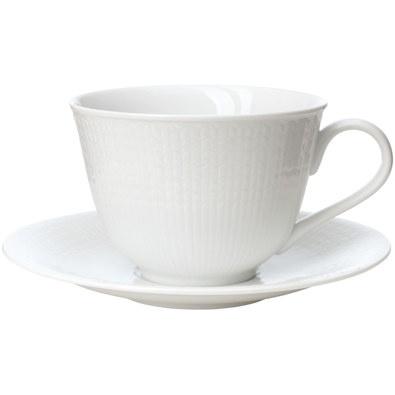 Swedish Grace Teetasse & Untersetzer 45 cl, Schnee