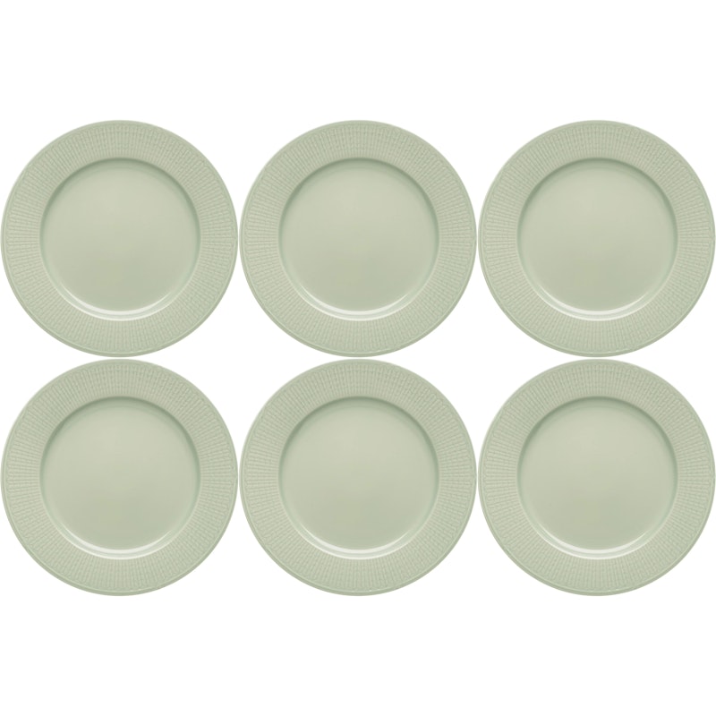 Swedish Grace Teller 27 cm 6-er Set, Meadow (Light Green)