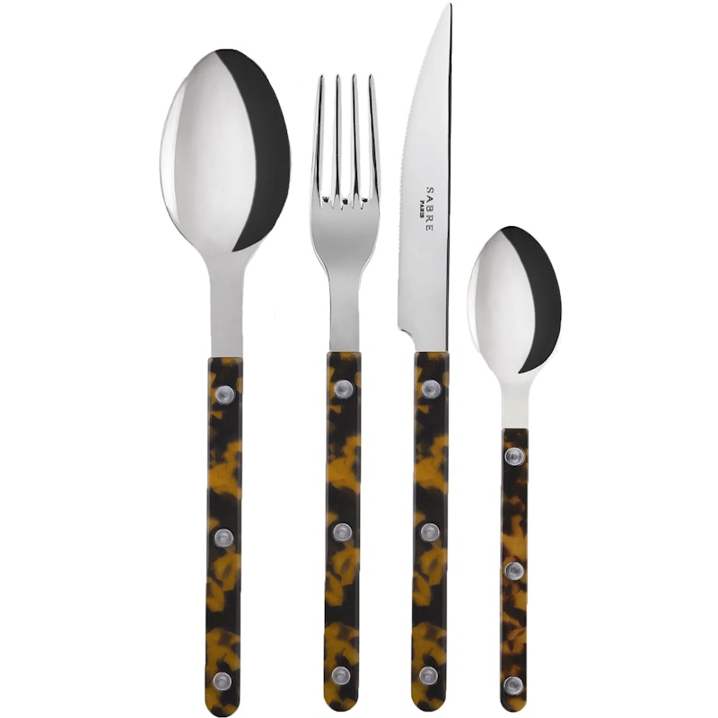 Besteck-Set 4 Teile Bistrot Faux Tortoise Sabre Paris