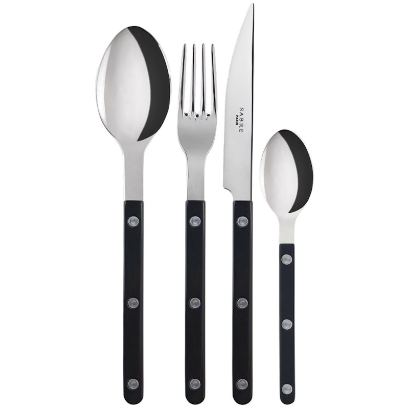 Besteck-Set 4 Teile Bistrot Schwarz Sabre Paris