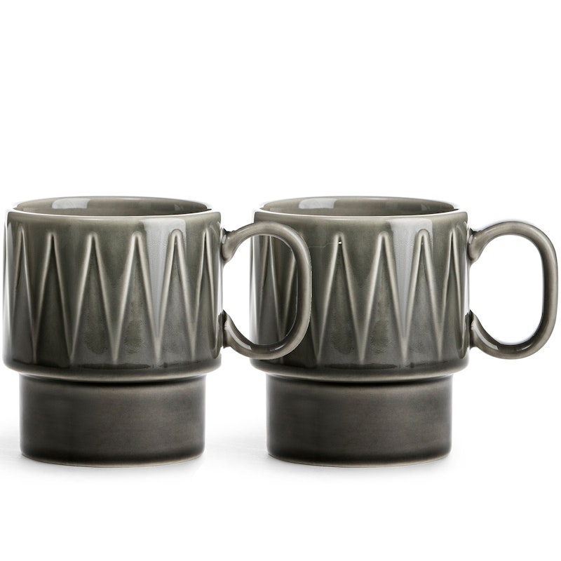 Coffee & More Tasse 2-er Set, Grau