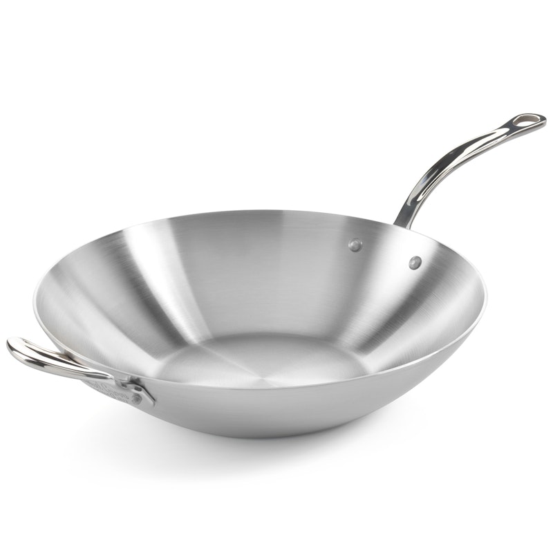 Wok-Pfanne Edelstahl, Ø32 cm