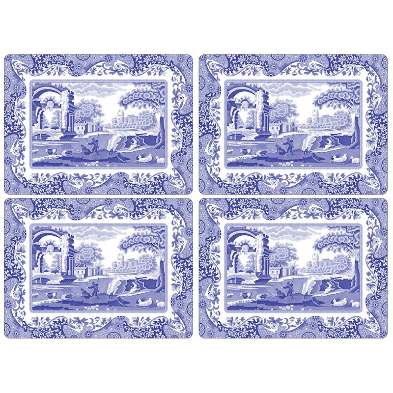 Blue Italian Placemat Set von 4, 401 mm x 290 mm