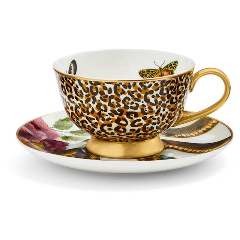 Creatures Of Curiosity Teetasse mit Unterteller, Leopard/Snake